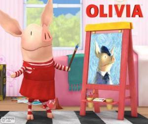 yapboz Olivia Domuz boyama domuz